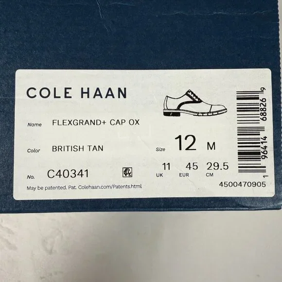 Cole Haan Flexgrand+ Cap Oxford Shoes Men Size 12 British Tan C40341 NWB - Picture 11 of 11